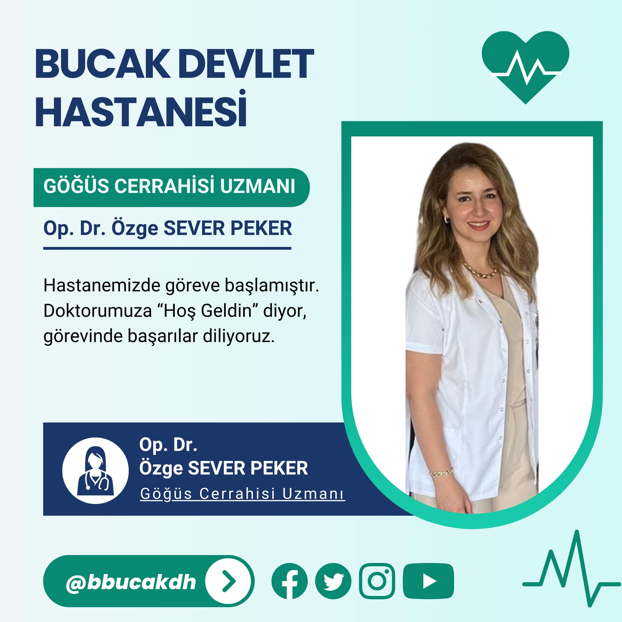 Bucak Devlet Hastanesi Doktor Özge Sever