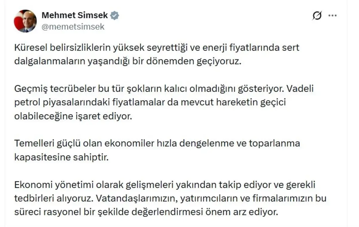 Bakan Simsek Gecmis Tecrubeler Bu Tur Soklari 19638972 Amp