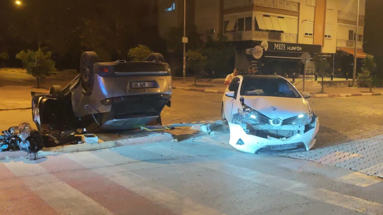 Carpismanin Etkisiyle Ters Donen Otomobilden Hafif Yarali Ciktilar
