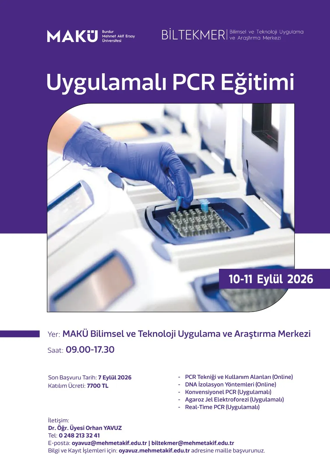 MAKÜ’de Uygulamalı PCR Eğitimi Başlıyor! Son Başvuru 7 Eylül-1