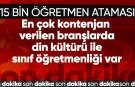 MEB, 15 bin öğretmen ataması kontenjanlarını açıkladı
