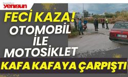 Otomobil ile motosiklet kafa kafaya çarpıştı: 1 yaralı