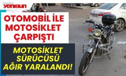 Otomobil ile motosiklet çarpıştı! Motosiklet sürücüsü ağır yaralandı