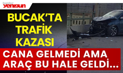 Bucak'ta Kaza! Cana Gelmedi ama Araç Bu Hale Geldi...