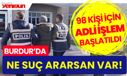 Burdur'da 98 Kişi Hakkında Adli İşlem Başlatıldı