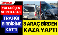 Yola Düşen Sebze Kasası Trafiği Birbirine Kattı