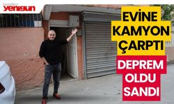 Kamyonet balkona çarptı, ev sahibi deprem oldu zannetti