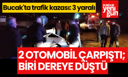 Bucak'ta trafik kazası: 3 yaralı...Otomobil dereye düştü!