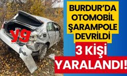 Burdur'da otomobil şarampole devrildi, 3 kişi yaralandı