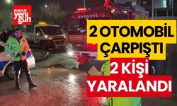 İki otomobil çarpıştı, 2 kişi yaralandı