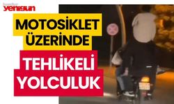 Motosiklette tehlikeli yolculuk