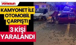 Kamyonet ile otomobil çarpıştı: 3 yaralı