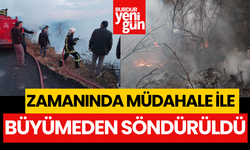 Bucak'ta arazi yangını büyümeden söndürüldü!