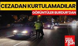 Burdur-Tefenni'de 4 araca ceza yağdı