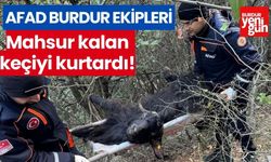 Burdur AFAD Ekipleri Mahsur Kalan Keçiyi Kurtardı