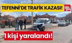 Tefenni'de traktör ile hafif ticari araç çarpıştı: 1 yaralı