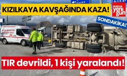 Kızılkaya kavşağında Tır devrildi! Sürücü yaralandı