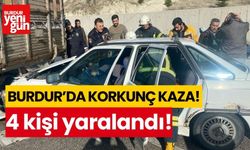 Burdur'da korkunç kaza! 4 kişi yaralandı!