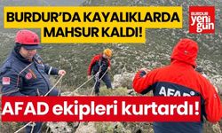 Burdur'da kayalıklarda mahsur kaldı! AFAD ekipleri kurtardı