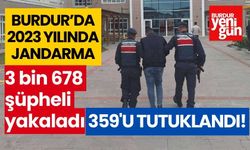 Burdur’da 2023 yılında jandarma 3 bin 678 şüpheli yakaladı
