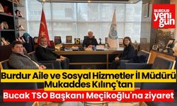 Burdur Aile ve Sosyal Hizmetler İl Müdürü Mukaddes Kılınç'tan Bucak TSO Başkanı Meçikoğlu'na ziyaret