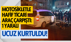 Motosikletle hafif ticari araç çarpıştı: 1 yaralı