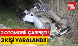 İki otomobilin çarpıştığı kazada 3 kişi yaralandı