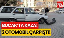 Bucak'ta 2 otomobil çarpıştı