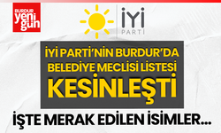 İYİ Parti Burdur'da Belediye Meclis listesi kesinleşti!