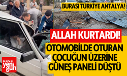 Hortum sebebiyle üzerine güneş paneli düşen otomobildeki çocuk yaralandı