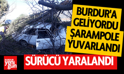 Burdur'a Geliyordu; Şarampole yuvarlandı: Sürücü Yaralandı