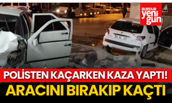 Polisten Kaçarken Kaza Yaptı! Aracını Bırakıp Kaçtı