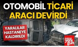 Otomobil Ticari Aracı Devirdi: Yaralılar Hastaneye Kaldırıldı