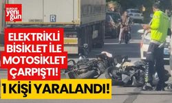 Elektrikli bisiklet ile motosiklet çarpıştı: 1 yaralı