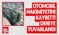 Otomobil Hakimiyetini Kaybetti Dereye Yuvarlandı