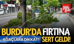 Burdur'da Fırtına Sert Geldi! Ağaçlara Dikkat!