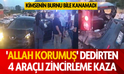 Antalya'da 'Allah korumuş' dedirten 4 araçlı zincirleme kaza