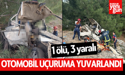 Otomobil uçuruma yuvarlandı: 1 ölü, 3 yaralı