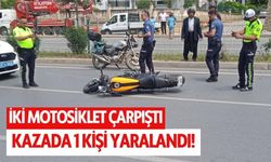 İki motosiklet çarpıştı; 1 yaralı