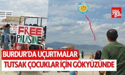 Burdur’da uçurtmalar tutsak çocuklar için gökyüzünde