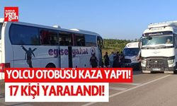 Yolcu otobüsü kamyonetle çarpıştı: 17 yaralı