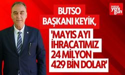 BUTSO Başkan Keyik:'Mayıs Ayı İhracatımız  24 Milyon 429 Bin Dolar'