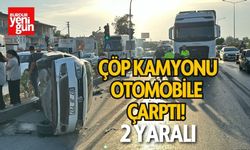 Çöp Kamyonu Otomobile Çarptı! 2 Yaralı