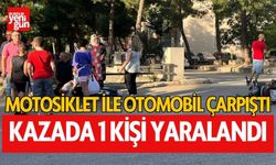 Motosiklet ile otomobil çarpıştı