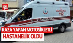 Kaza yapan motosiklet sürücüsü hastanelik oldu