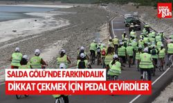 Salda Gölü'nde farkındalık için pedal çevirdiler