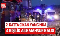 Yangında 4 Kişilik Aile Mahsur Kaldı