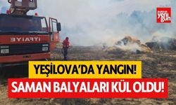 Yeşilova'da yangın! Saman balyaları kül oldu