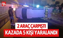 Otomobil ve hafif ticari araç çarpıştı: 5 yaralı