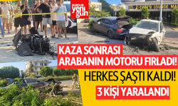 Antalya'da aracın motorunu yerinden fırlatan kaza: 3 yaralı